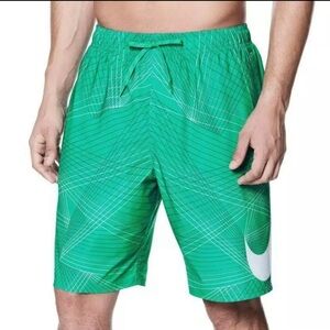 NIKE BIG SWOOSH ADULT MENS GREEN SWIM TRUNKS SWIMMING SHORTS MESH LINER XL